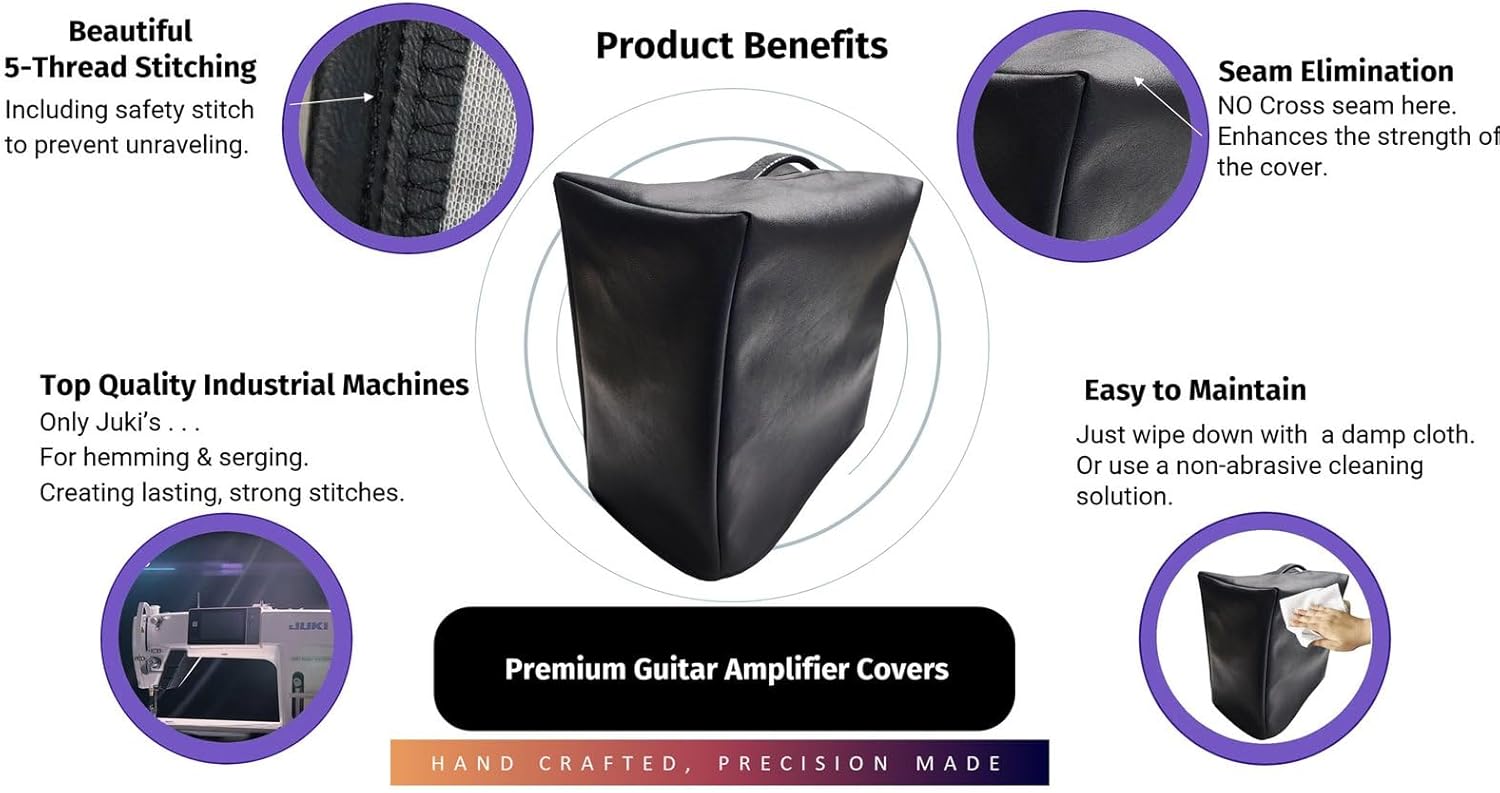 DCFY Ultimate Guitar Amplifier Cover for Line6 Catalyst 60 Amp | Premium Synthetic Leather: Cloudy-Gray| Made in the US