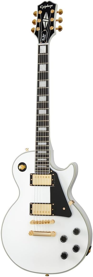 Epiphone Inspired by Gibson Les Paul Custom, Alpine White with Bag