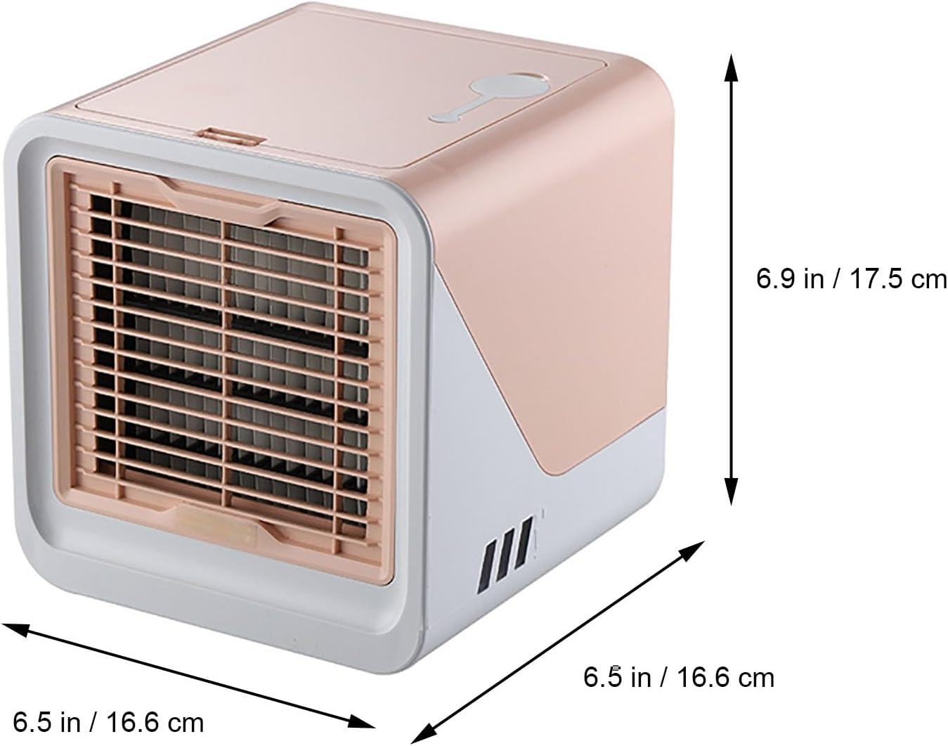 3-Speed Cool Fan, Brushless Motor Cold Fans with Dustproof Air Outlet, Cooling Fan for Bedroom, 500ml Water Tank(Pink)