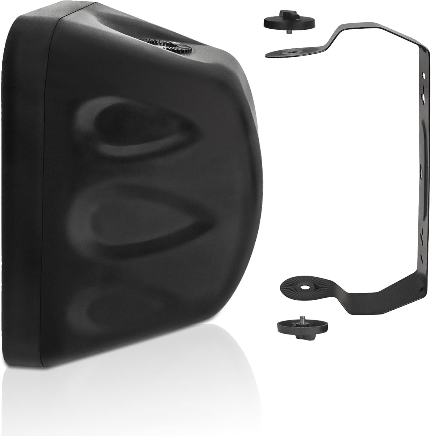 Sound Town Commercial Restaurant Bluetooth Amplifier + Surface-Mount Speaker Set, with One 6-Zone 70V/100V Amplifier with Bluetooth, 4 x 5.25-Inch Surface-Mount Speakers, Black (PAC180X4MS5B)