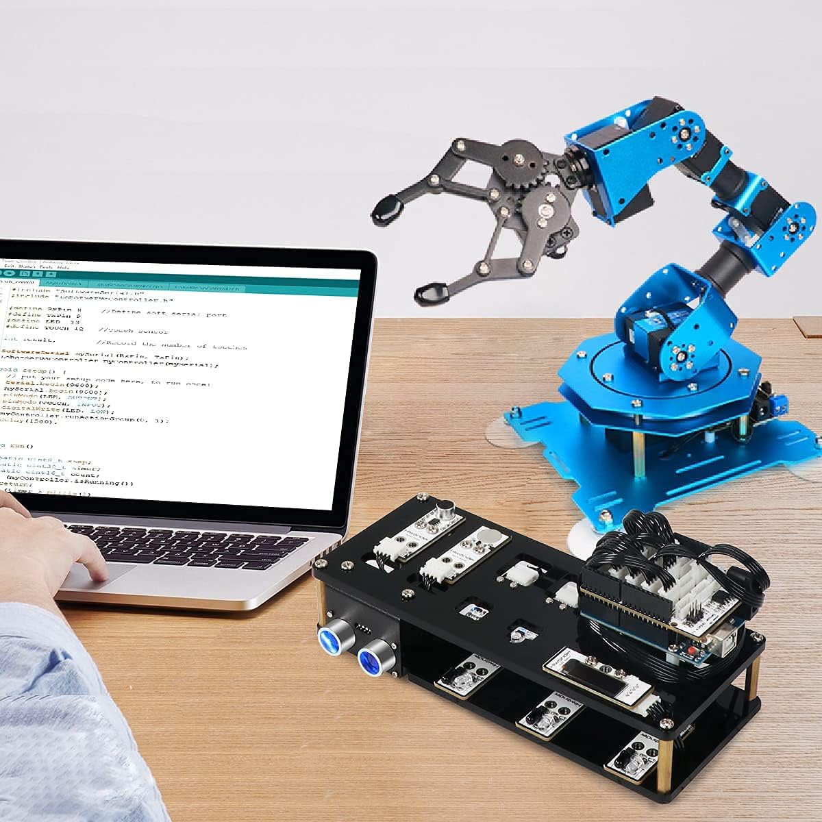 Robotic Arm 6DOF Robot Arm Kit with Secondary Development Compatible with Arduino, DIY Programming Kit STEAM Robot with Sensor and Arduino Open Source Code & Tutorial