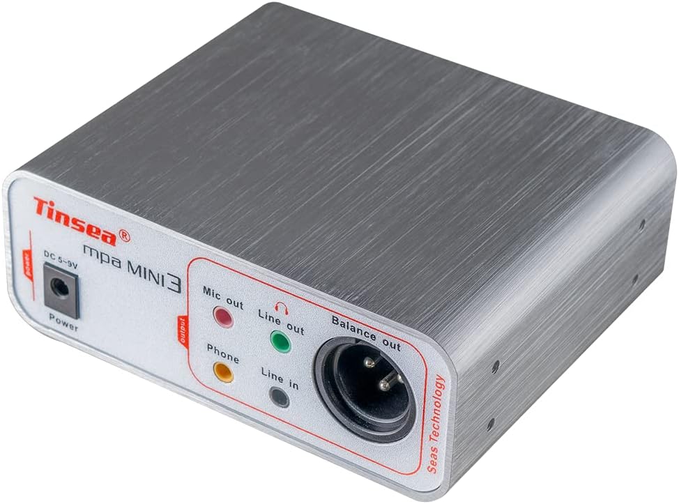 MINI3 Microphone Preamp Dynamic Microphone Amplifier for SM58S Audio Interface Amplifier with 48V Phantom Power Supply 70dB Gain Adjustable