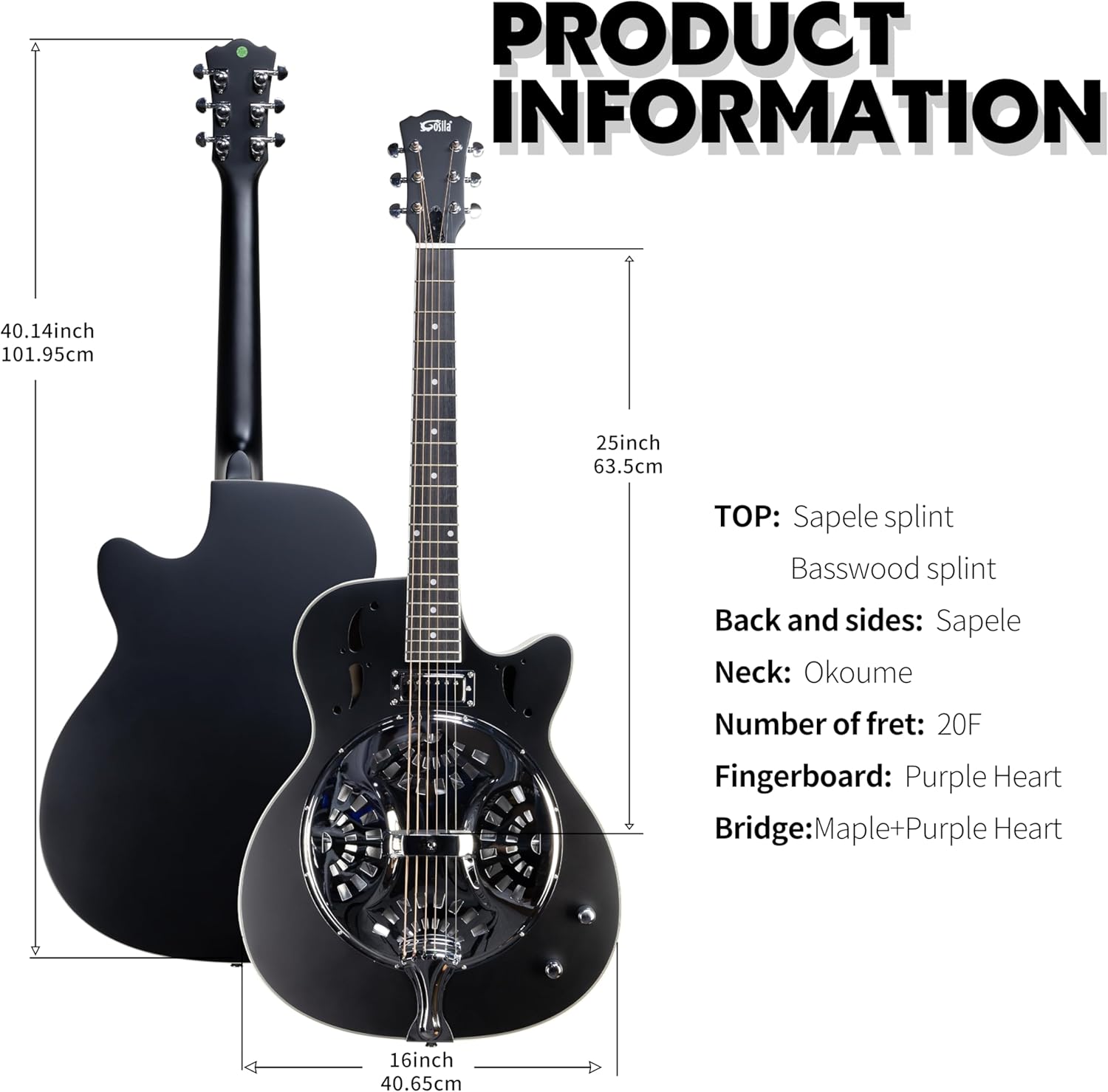 Resonator Electric Guitar Sapele Body Material Okoume Neck Material Type Purple Heart Fingerboard