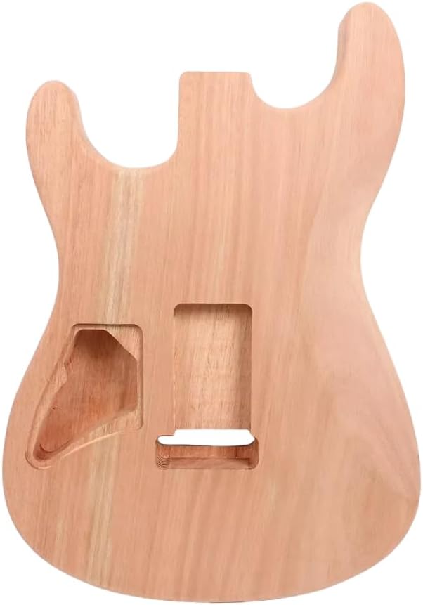 yinfente Unfinished Mahogany Electric Guitar Body DIY Replacement Bolt On Heel Pocket Natural