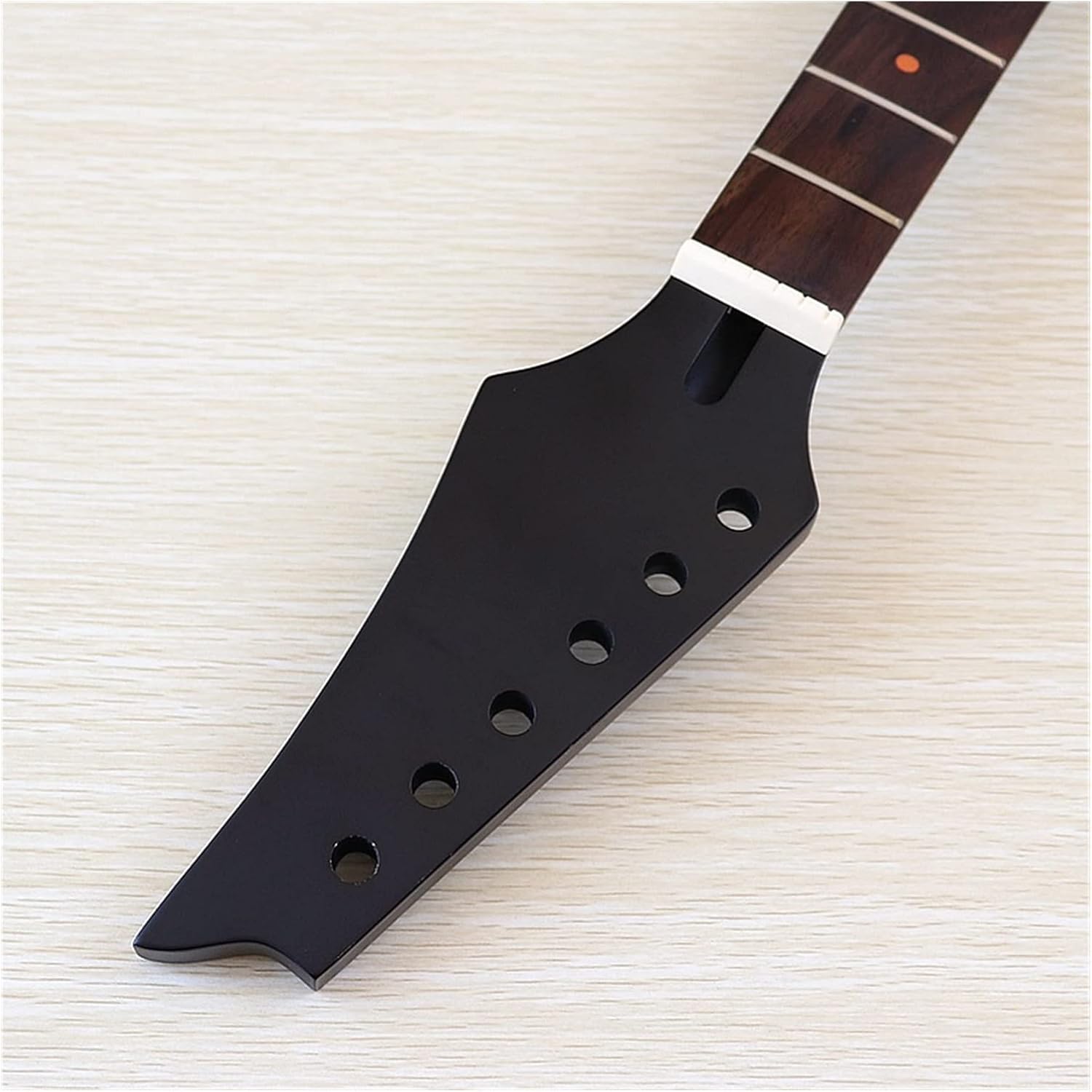ZUZU 6 Strings Electric Guitar Neck Canada Maple Neck Rosewood Fingerboard Full Black 24 Frets Unfinished Guitar Neck