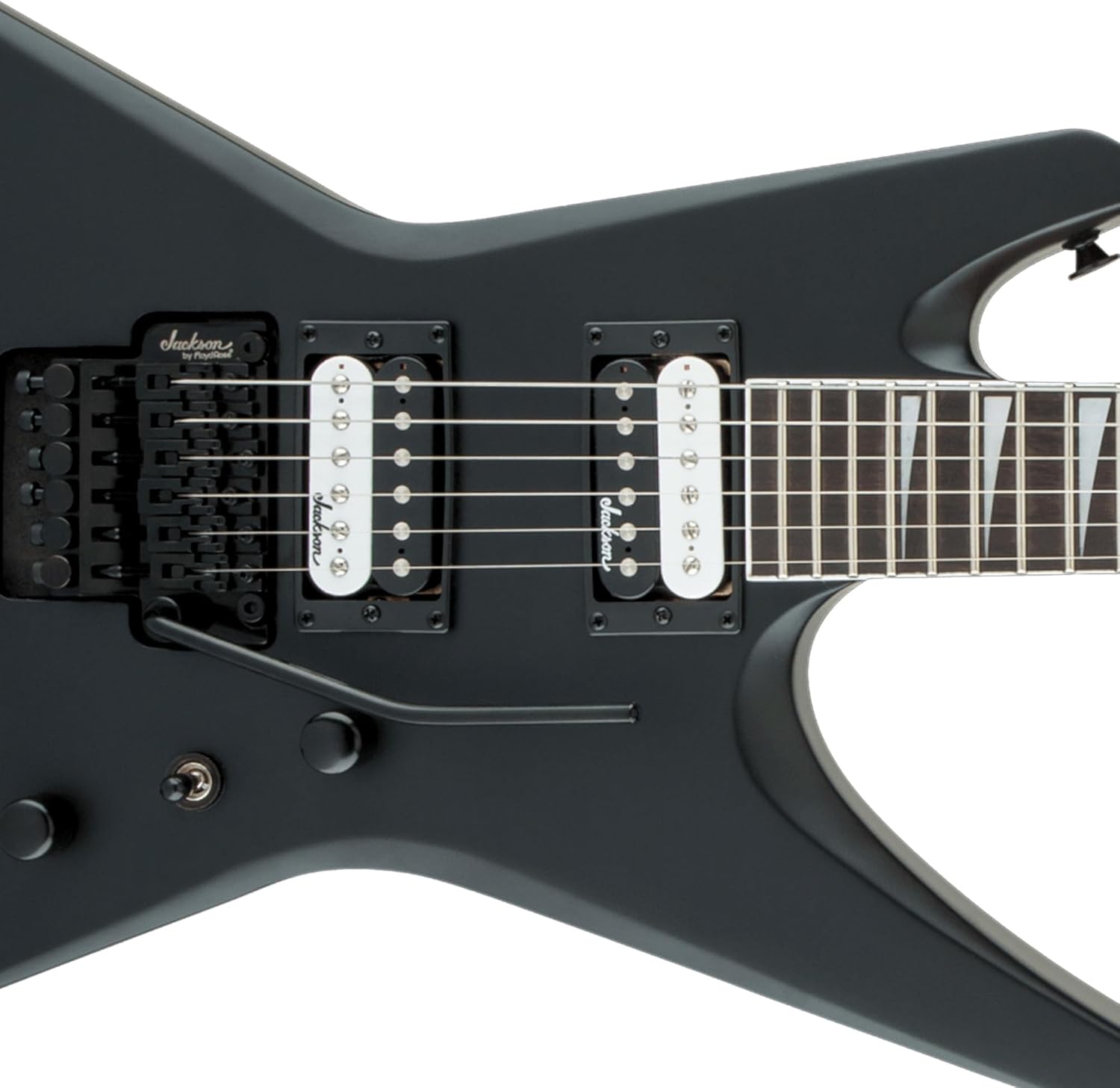 Jackson Warrior JS32 Electric Guitar - Satin Black Bundle with Cable, Tuner, Strap, Picks, and Austin Bazaar Guitar DVD