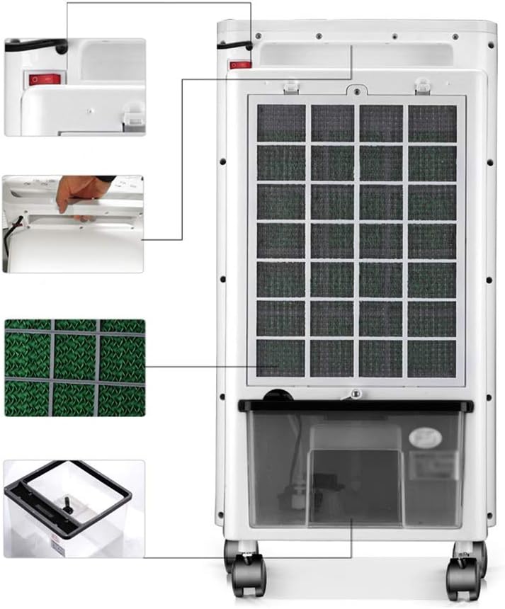 Portable Air Conditioner Fan Eaporatie Cooler, Portable Bladeless Humidifier Air Cooler With Remote Control& Electric Fan