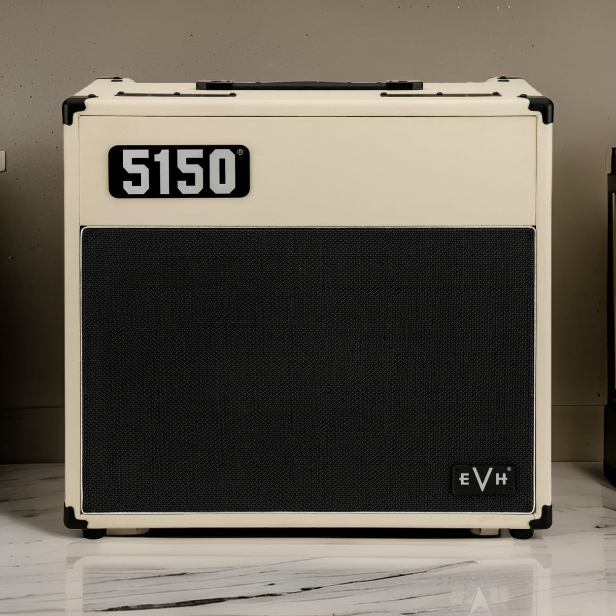 EVH 5150 Iconic Series 15W 1 x 10 Combo Electric Guitar Amp (Ivory) Bundle with EVH Guitar Cable (2 Items)