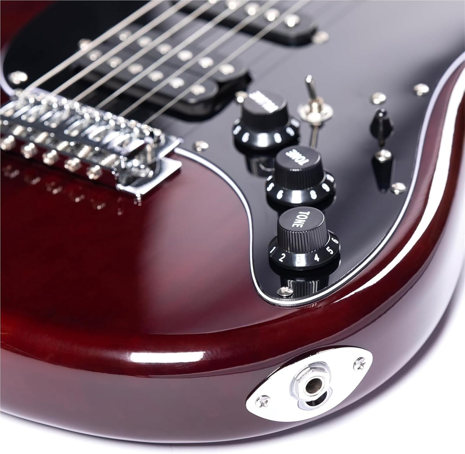 Beginner Electric Guitar Kits Electric Solid Body Guitar Modern For Beginners(Red)