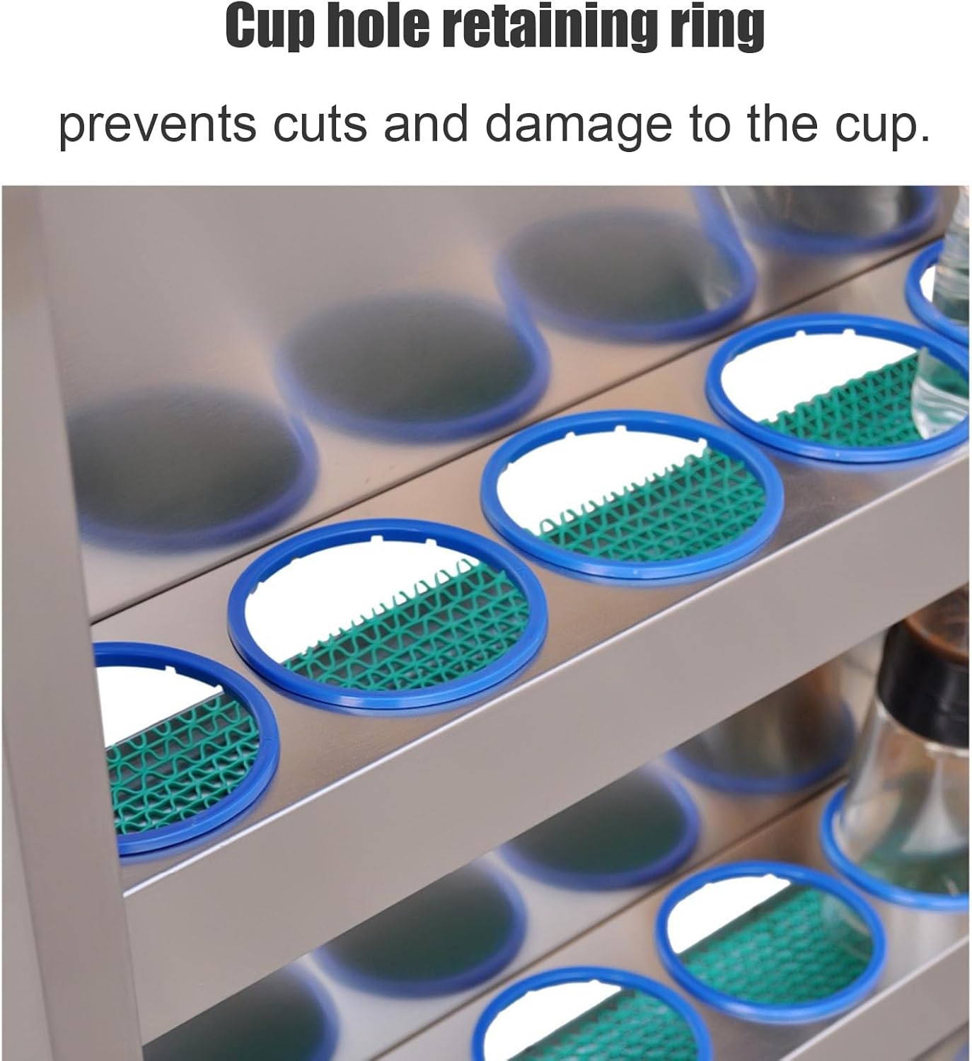 2/3 Layer Wall Mounted Stainless Steel Water Bottle Holder, Employee Cup Storage Organizer,304 Stainless Steel Cup Holder Display Stand for Shopping Malls Factory Restaurant