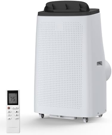 14,000 BTU Portable Air Conditioners Cools Up to 750 Sq.Ft, 3-IN-1 Free Standing Cooling AC Unit with Fan & Dehumidifier, Includes Remote Control & Window Kit, Smart/Sleep Mode, Auto Swing, 24H Timer