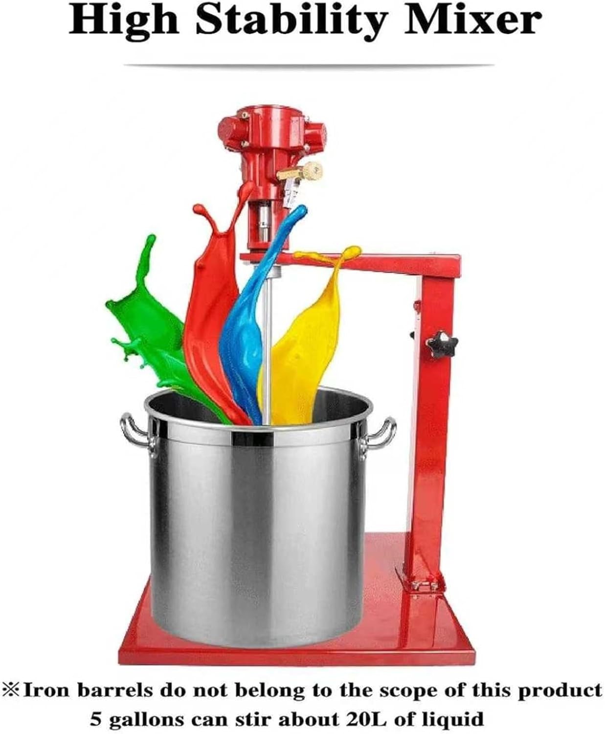 5 Gallon Pneumatic Paint Mixer Stirrer, Lift Paint Stirring Machine, Desktop Air Agitator, with Stand, 2600RPM/min, for Mixing Plaster/Paint/Mortar/Glue