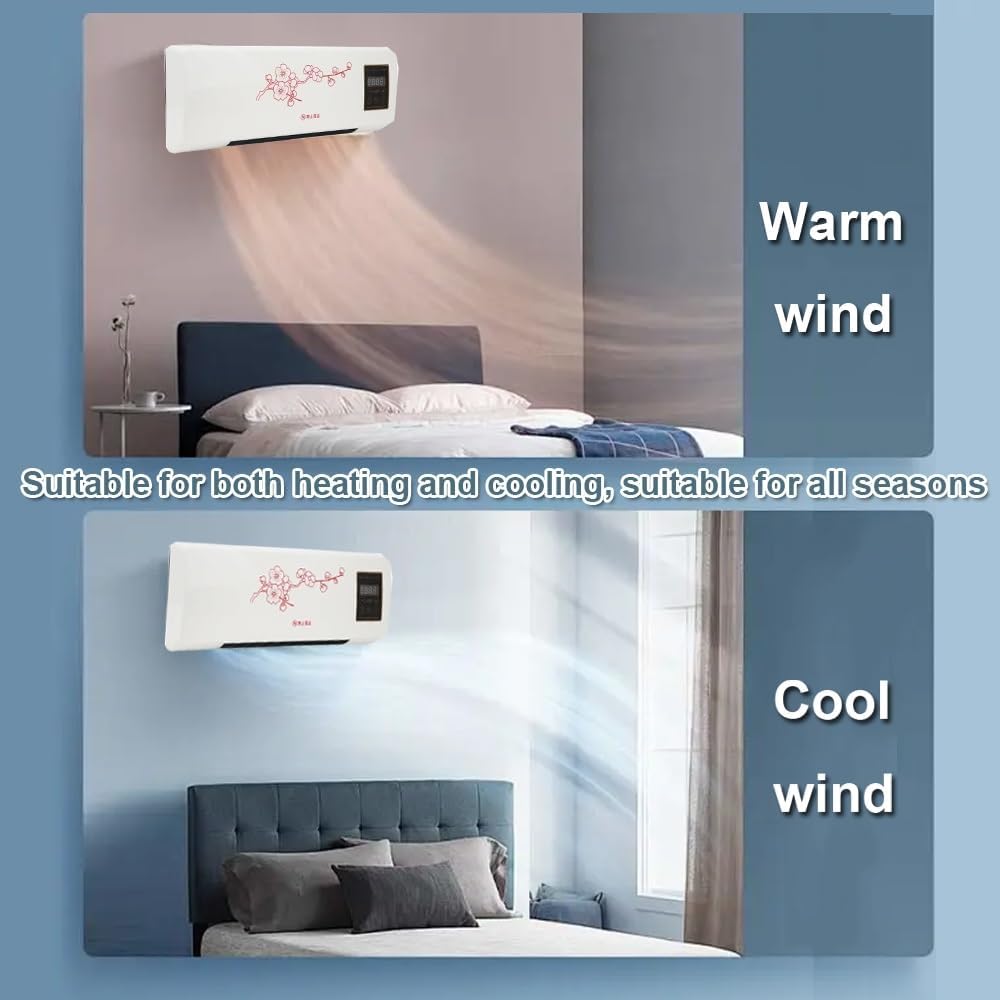 Mini Air Conditioner Wall Mounted Fan Bedroom Air Heating Fan, Portable Heating System, Air Conditioner Fan With Digital Display