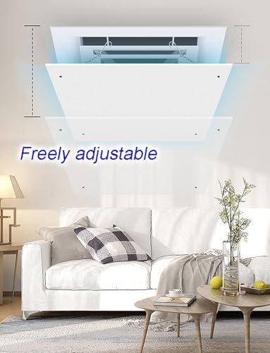 Adjustable Ceiling Air Vent, Washable & Chain-Fixed Design, Prevents Condensation, Optimizes Airflow, Perfect for Home & Office, Height Adjustable Ventilation Solution