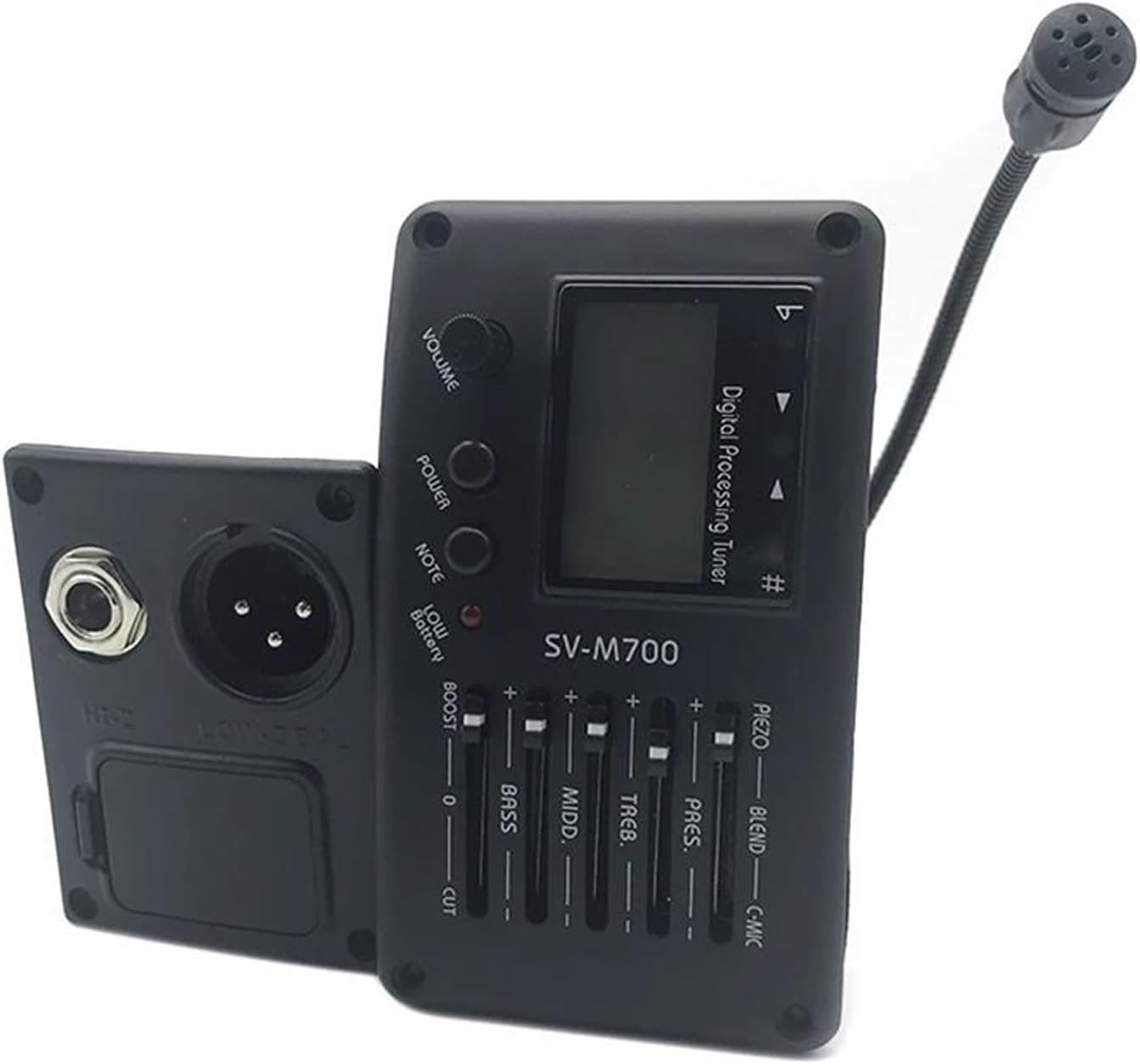 Acoustic Guitar Pickups 2/3 Band Acoustic Guitar Piezo Pickup Amplifier Equalizer Tuner Kit Accessories(3)