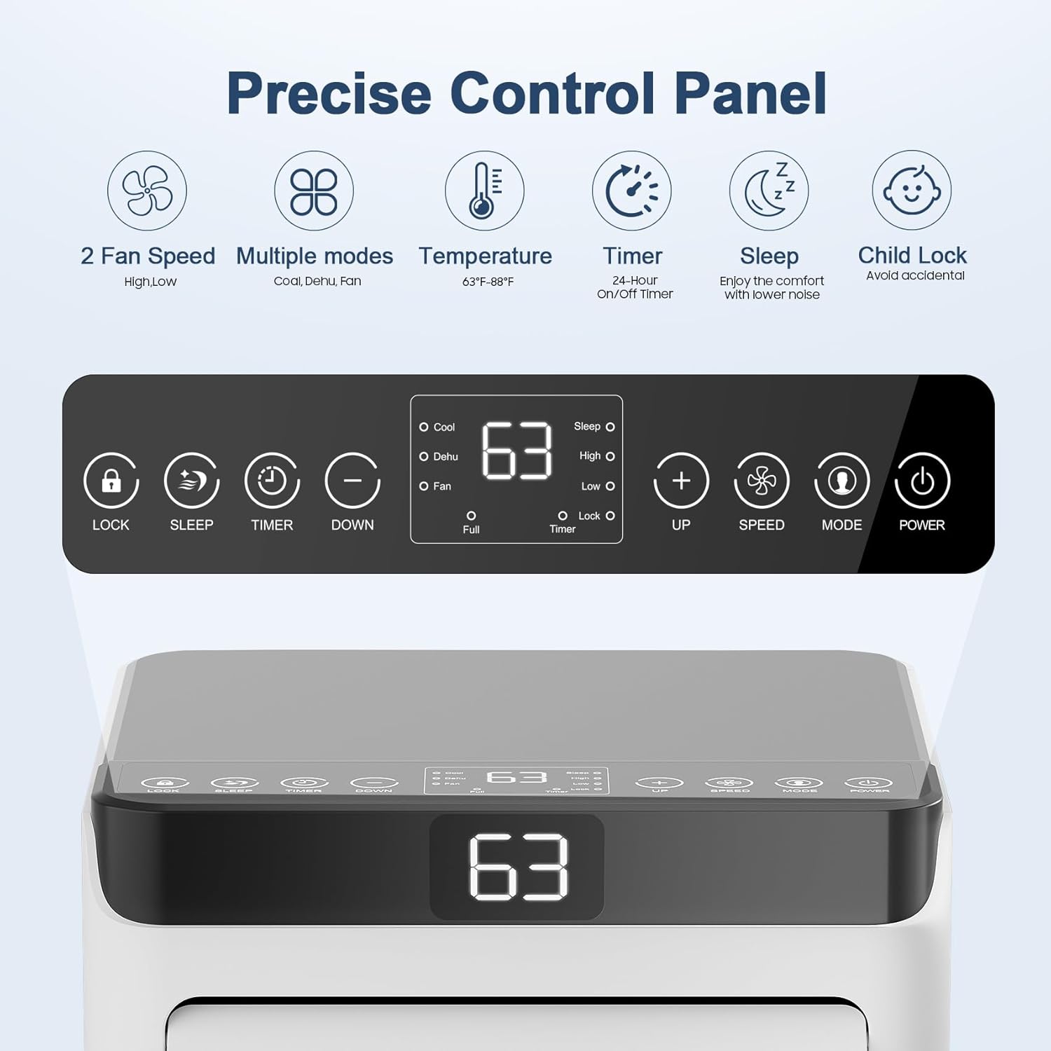 Portable Air Conditioners 10,000 BTU Air Conditioner Portable for Room up to 450 Sq.Ft. Portable AC Unit with Remote Control 4 Modes Dehumidifier Window Mount Exhaust Kit (YN-10K/07I)