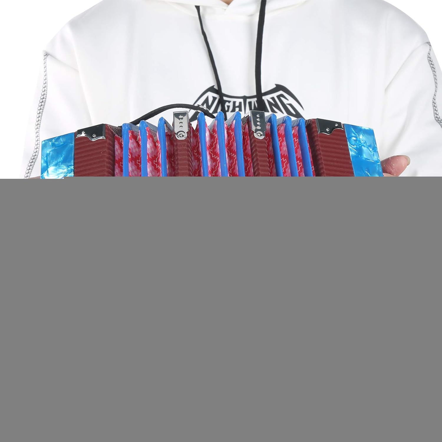 Concertina Accordion, 20-Button Concertina Accordion, Portable Professional for Adults Musical Instrument Supplies(Sky Blue)