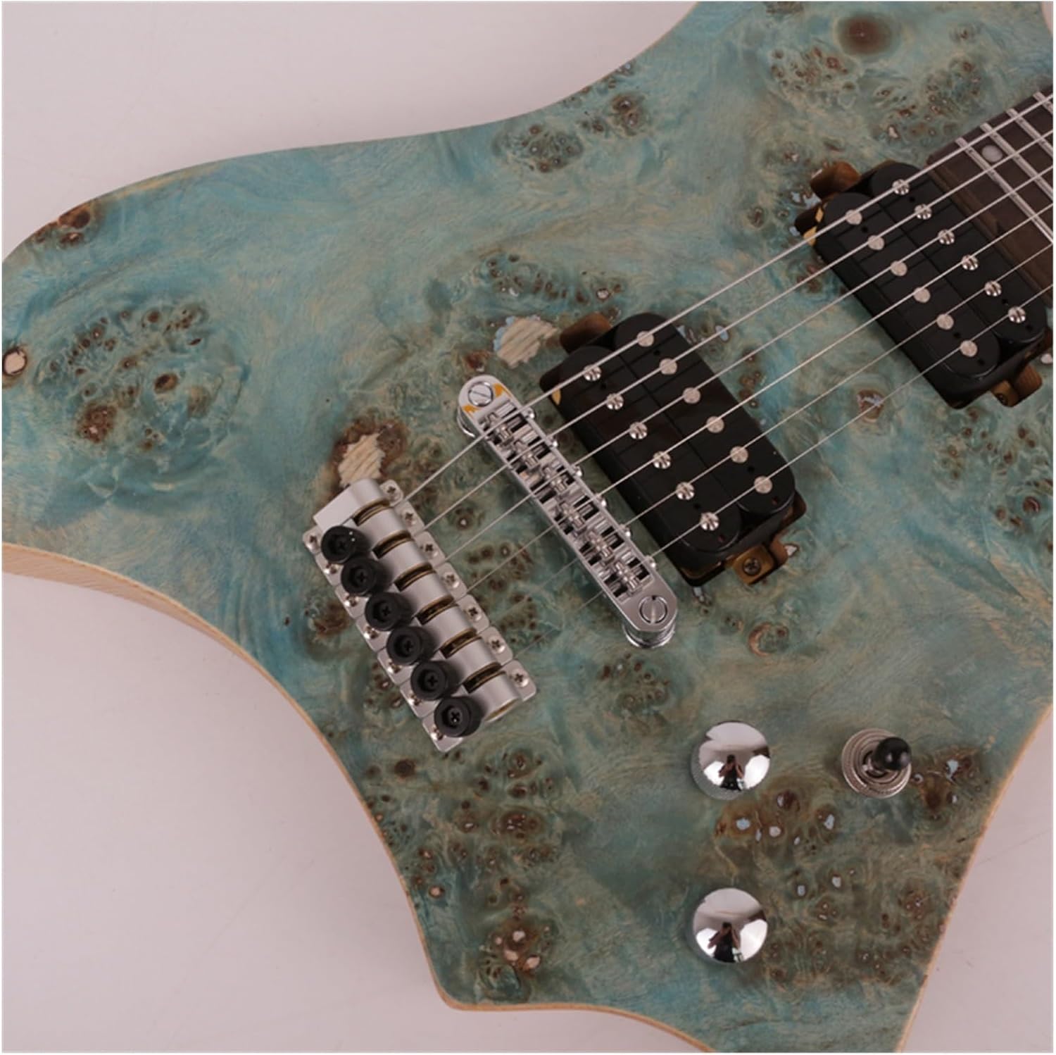 VENEKA Headless Electric Guitar Maple/Mahogany Neck Rosewood Fingerboard Headless Travel Portable Electric Guitar (Color : 01)