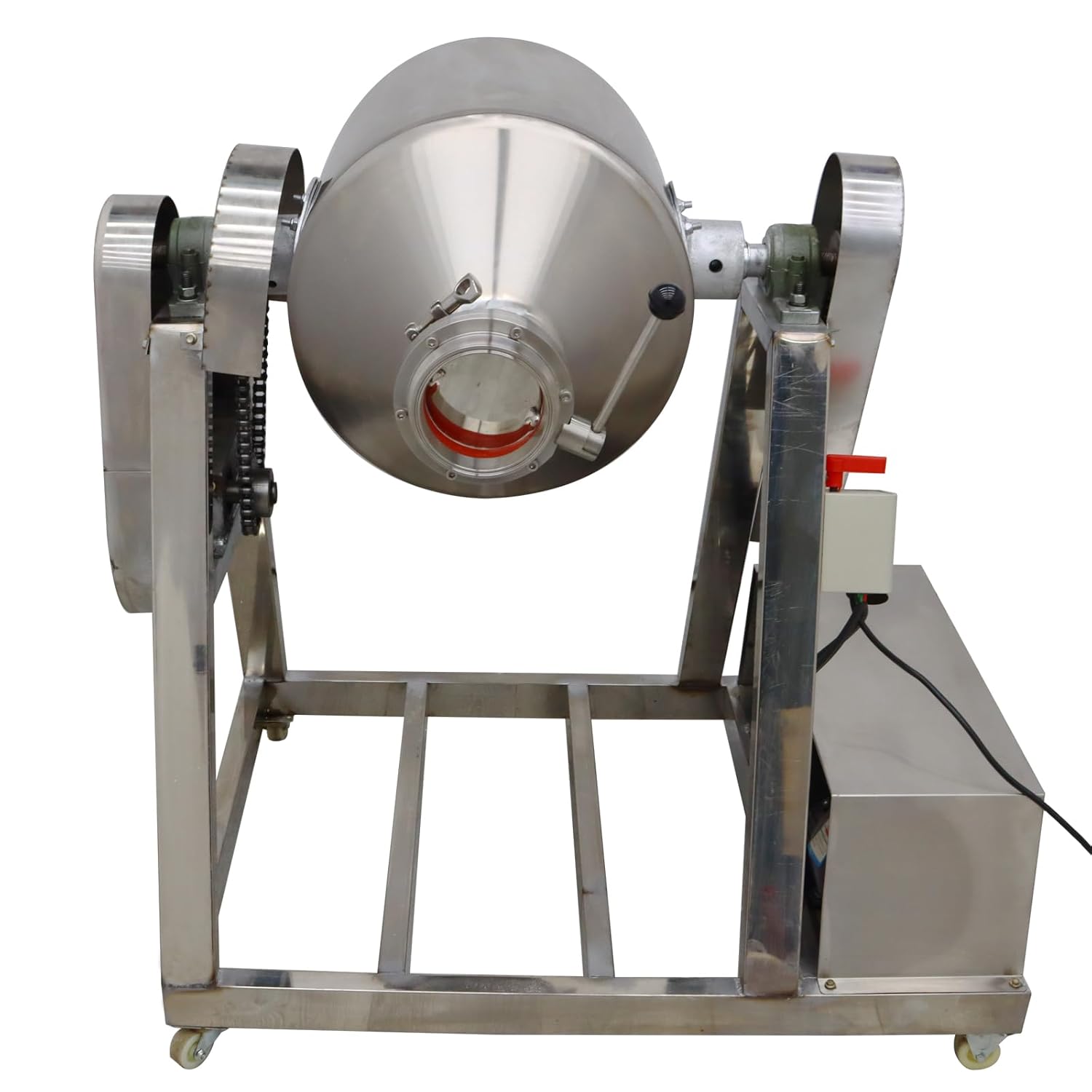 Dry Powder Mixer 60L Powder Mixer Blender Machine 360°Rotation Stainless Steel Powder Mixing Machine Granule Food Powder Drum Mixer Machine 110V 3KW