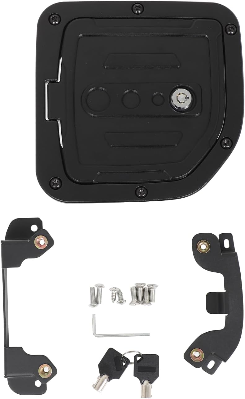 Car Fuel Tank Cap Replacement Anti-theft Lock Cap Compatible with Nissan Frontier 2009-2017 Accessories, Car Door Gas Caps Tank Trim Cover Fuel Filler Protector with Key/Lock, Only Fit 2-Door Version