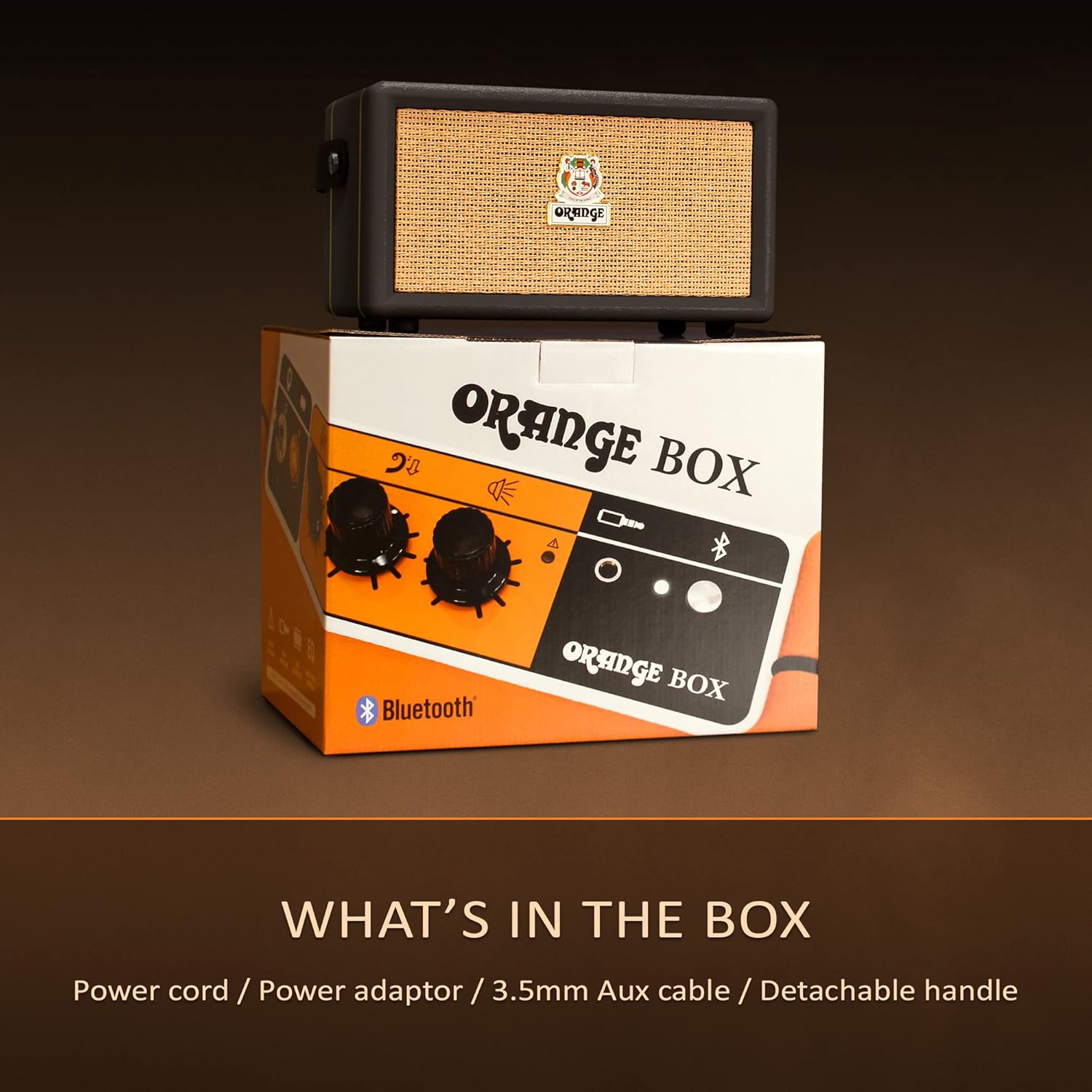 Orange Box - Portable Bluetooth Speaker Delivering Studio Audio Sound, 15M Range, 50W RMS Power, Long Battery Life, iOS & Android Connectivity - Great for Picnics, Festivals, BBQs and Holidays​