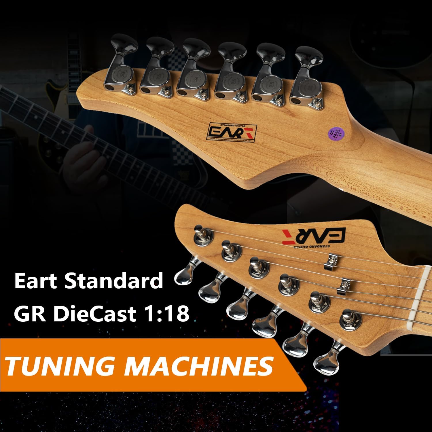 EART NK-VS60 6 String Solid Body Electric Guitar,Roasted Mahogany Body, Full-Size Electric Guitar Alnico-V Pickups, Tremolo System Electric Guitars