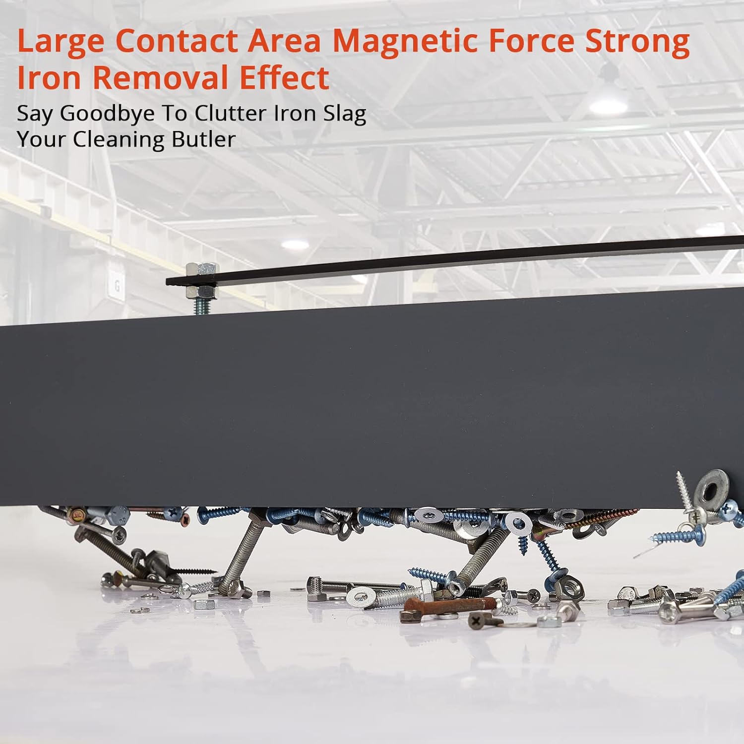 Garvee Magnetic Sweeper 48'' Hanging Magnet Sweeper 120 LBS Magnetic Forklift Sweeper Industrial Magnets for Picking Up Nails, Bolts, Iron Chips Steel Material Magnet Accessories (48 Inch)