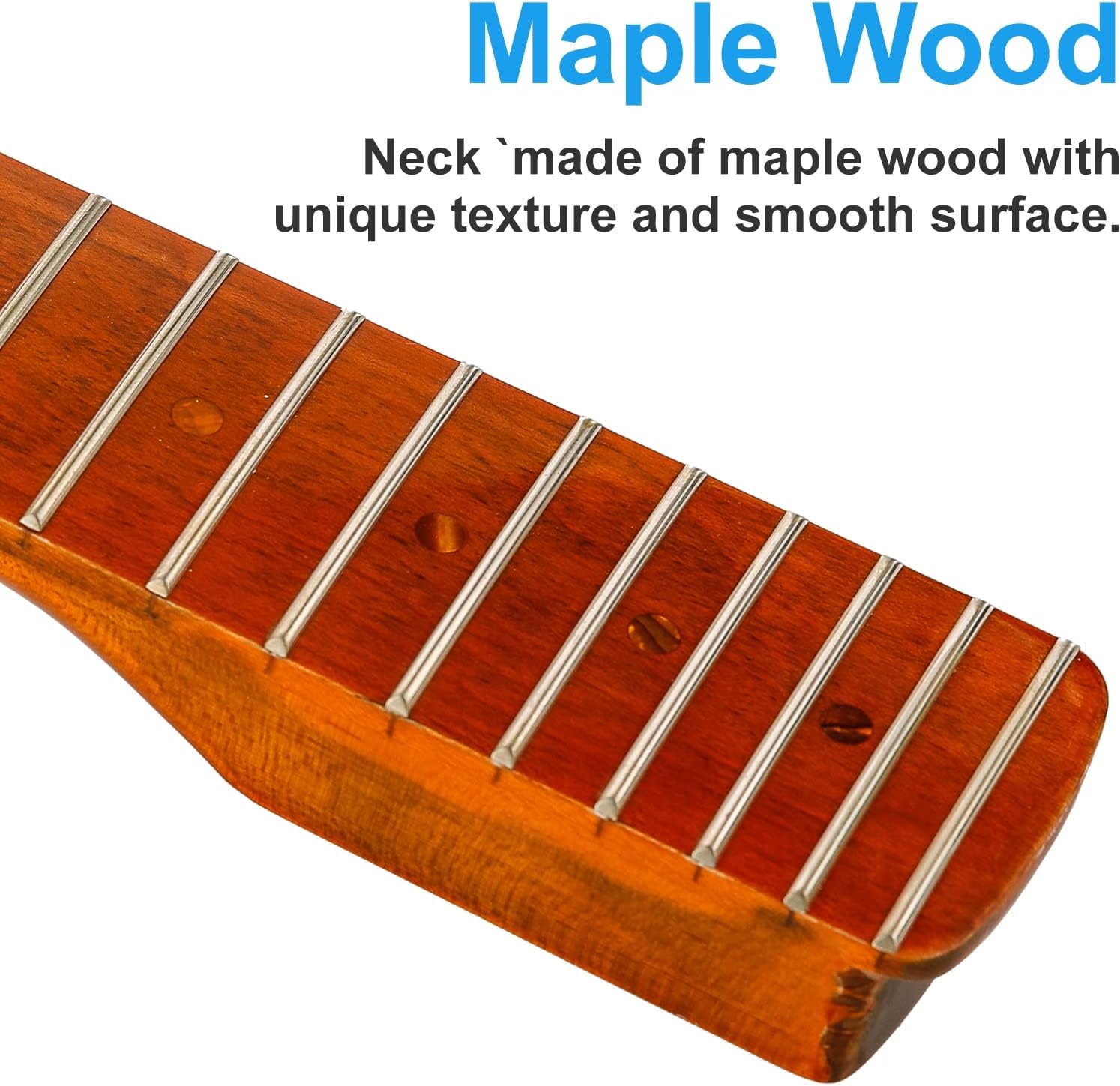 22fret Star Brown Light Electric Guitar Neck,Canadian Maple Electric Guitar,Synthetic Bone Nut