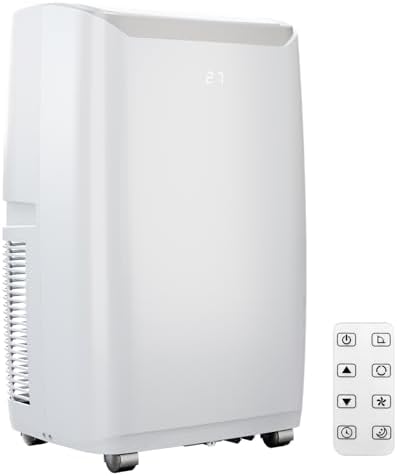 Portable Air Conditioner 14,000 BTU - AC Unit Cools Rooms Up to 750 Sq. Ft, Includes Window Kit & Remote, Energy Efficient Cooling for Home & Bedroom, White