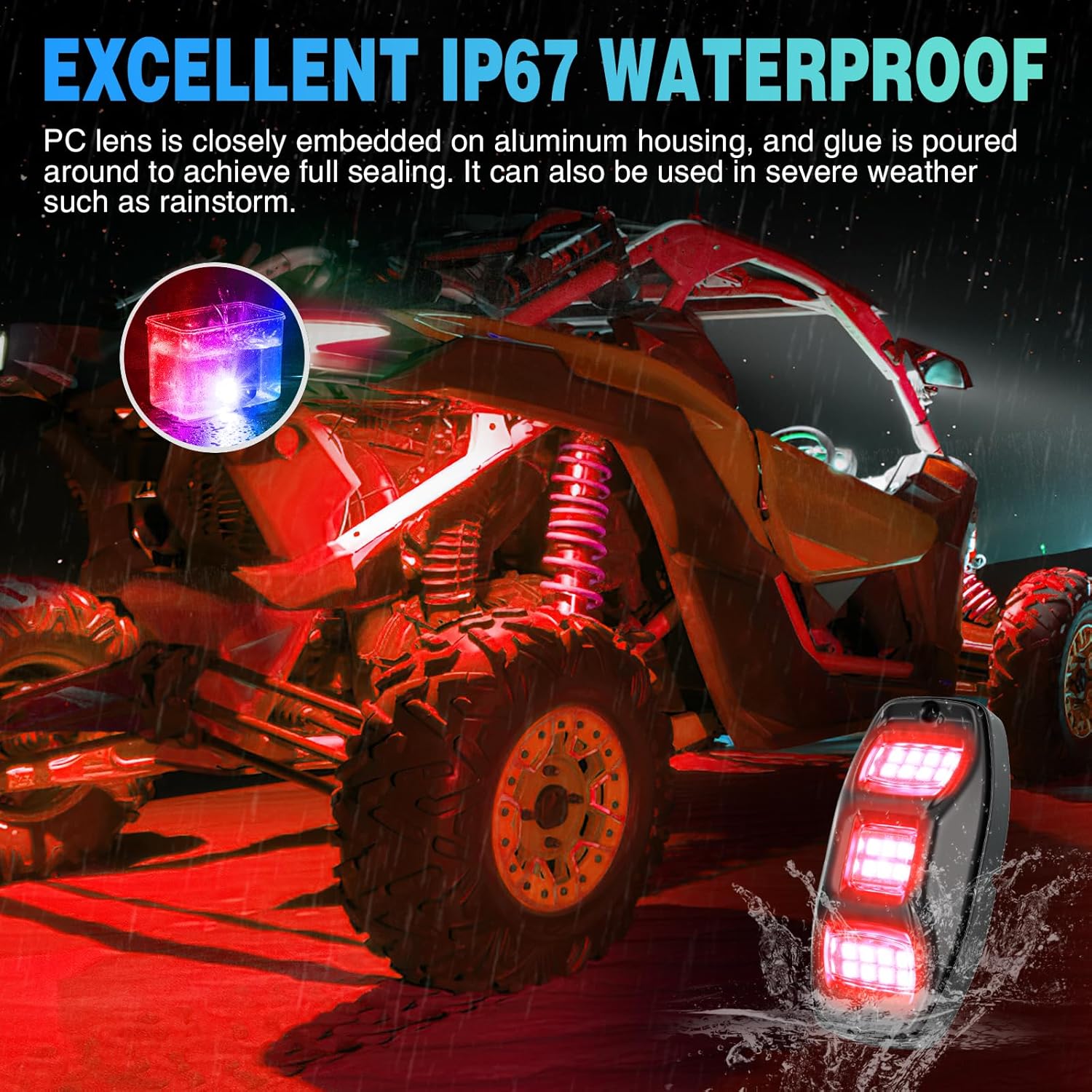 Nilight RGBW LED Rock Lights Kit, 10 Pods 22LED Wide Angle Remote & Bluetooth App Dual Control with Music Modes Multicolor Underglow Neon Wheel Well Light Fit for ATV UTV SUV Offroad Truck RZR Boat