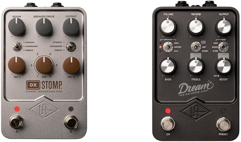 Universal Audio OX Stomp Speaker Emulator Pedal and UAFX Dream '65 Reverb Amplifier Bundle