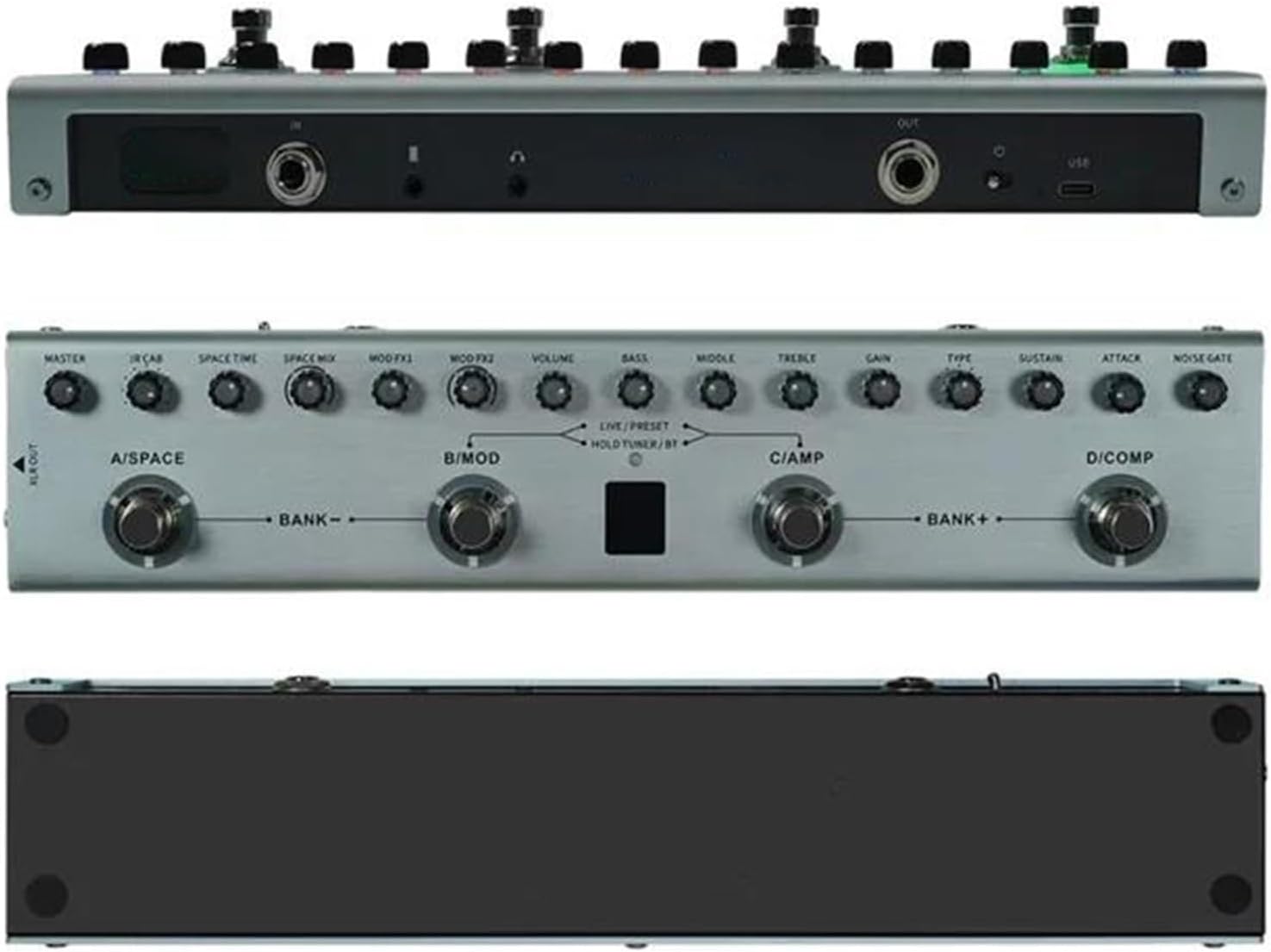 Professional Guitar Effects Pedals Digital Multi Function Guitar Effects Pedal With Reverb Delay And Amplifier Functions(B for Bass)