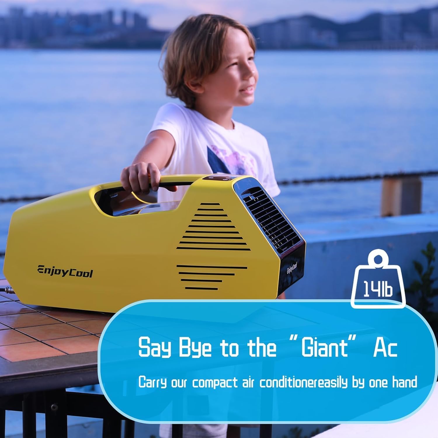 Portable Air Conditioner for Camping, 2380BTU Tent Air Conditioner for Camping 240W Camping Air Conditioner Low Power Consumption Indoor Outdoor for Tent Car Van Life (Yellow 2)