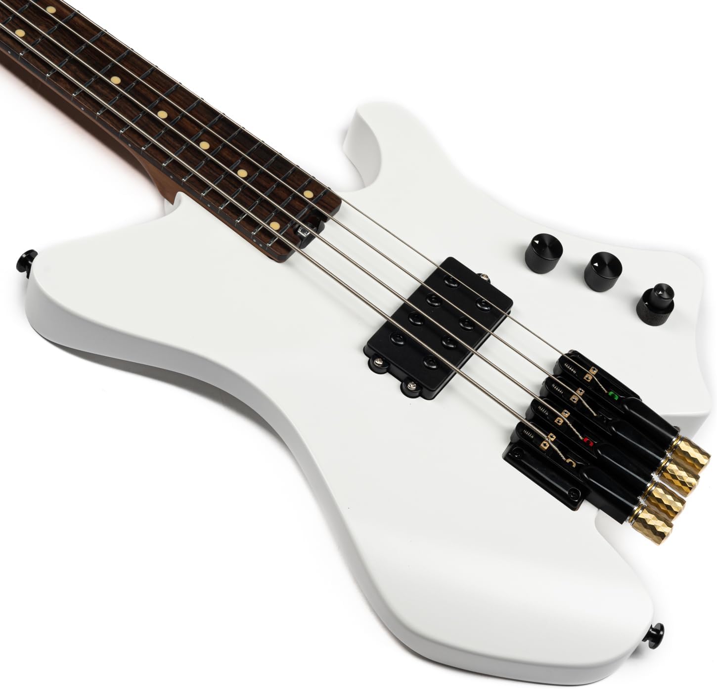 EART BW-4 4 String Bass Electric Guitar Bass Headless Bridge Tuning System,Full Size Roasted Mahogany Body, MB4 Active Pickups Right Handed