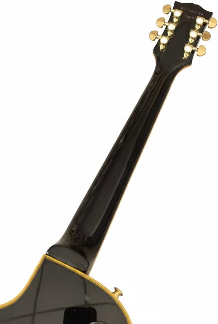 Electric Guitar Gloss Black Fixed Bridge - Solid Mahogany Body & Neck Dual Humbucker Pickups Gold Hardware