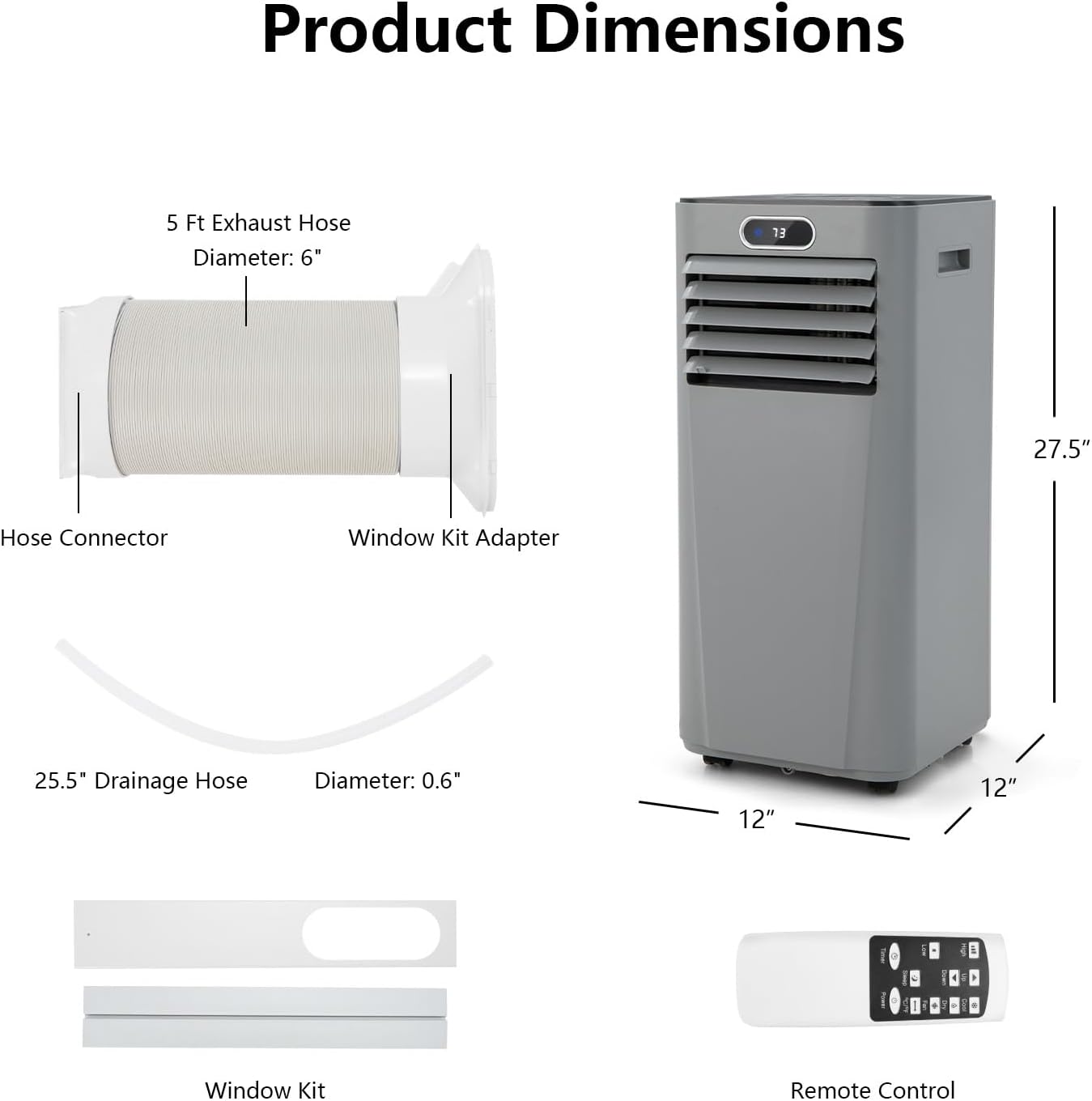 ARLIME Air Conditioner Portable, 10000 BTU Cools up to 350 sq. ft, Portable AC Unit with Fan & Dehumidifier, 2 Speed, Child Lock, 24H Timer, LED Display, Air Cooler for Living Room, Bedroom, Office