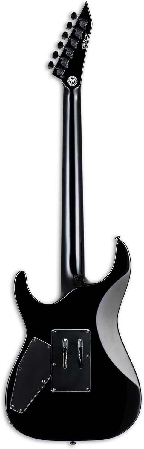 ESP 6 String LTD Horizon Custom 87 Electric Guitar, Black, Right, (LHORIZONCTM87BLK)