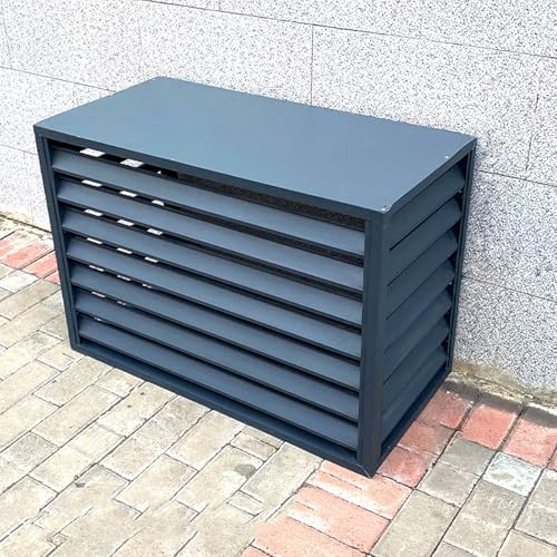 Premium Aluminum Alloy Outdoor AC Cover Protective Shield for Mini Split Air Conditioners Weatherproof Unit Cover 100x50x70cm Brown & Stylish Protection