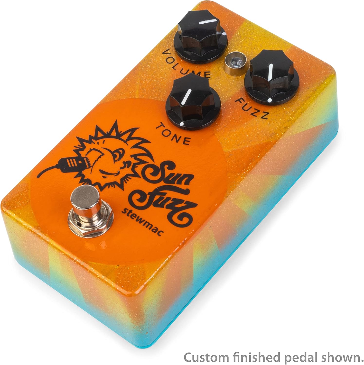 StewMac Sun Fuzz DIY Electric Guitar Pedal Kit, With White Enclosure, Inspired By Analogman Sun Face (12252-W)