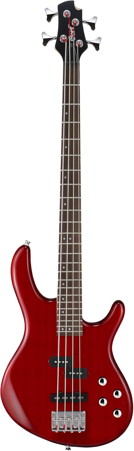 Cort ACTIONBASSPLUSTR Action Bass Plus Guitar, Trans Red