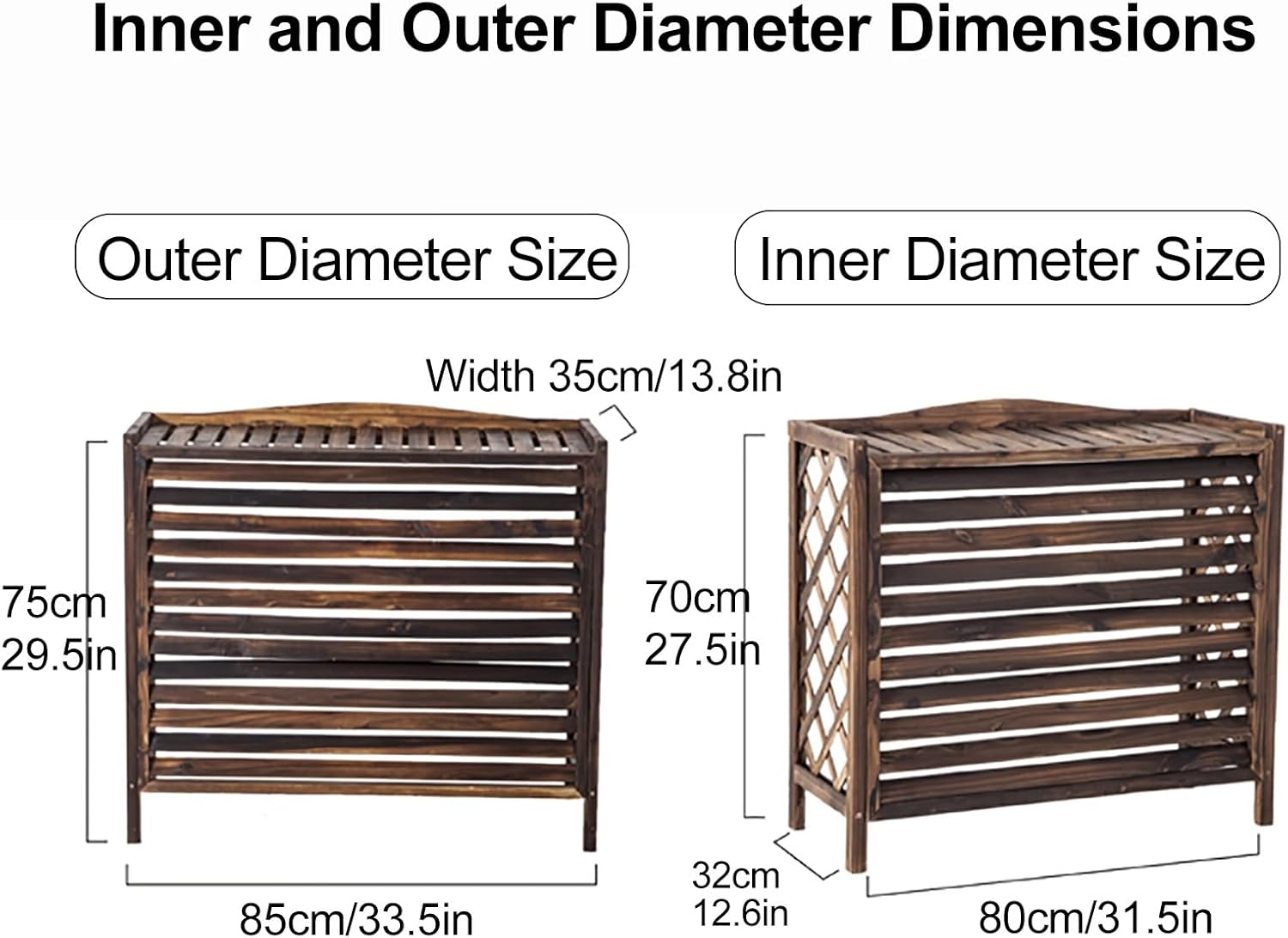 Air Conditioner Cover Wood Ac Covers for Outside Decorative Ac Unit Cover Air Conditioner Covers for Outside Heat Pump Cover HVAC Cover Brown B