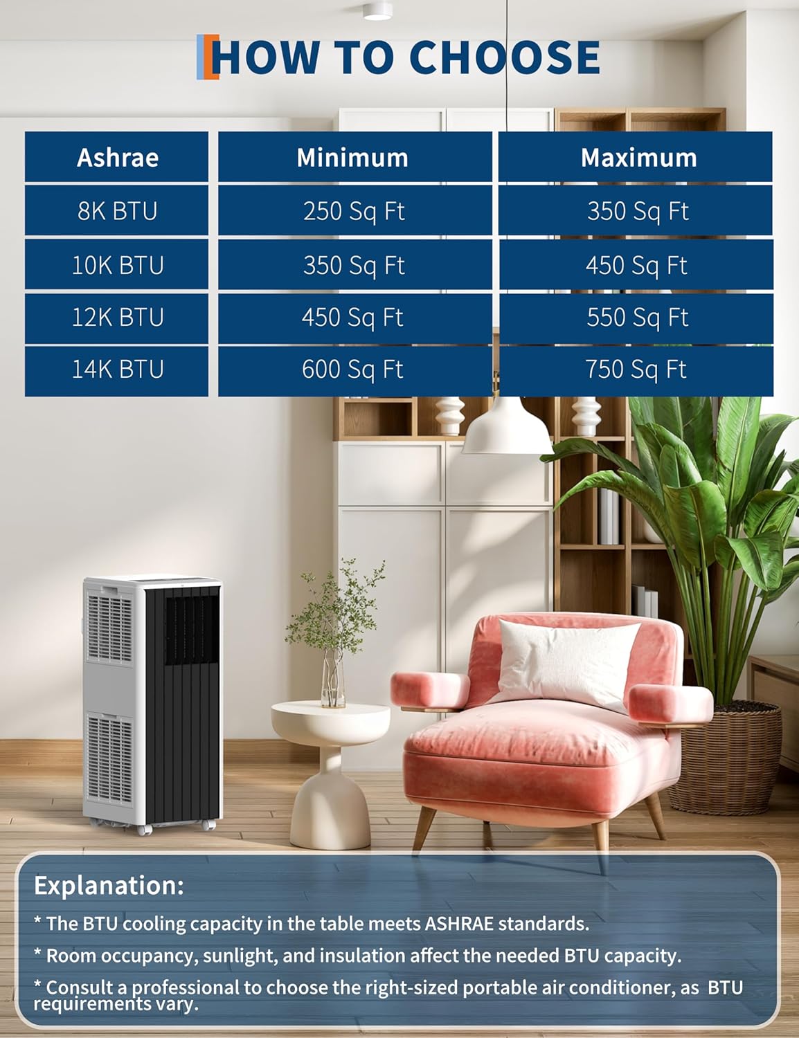 8,000 BTUs Portable Air Conditioner - 3-in-1 AC Unit Cools 350 Sq.Ft, 50dB Ultra Quiet, with Dehumidifier, Fan, Cool, 24-Hour Timer Mode, Window Kit & Remote, Grey