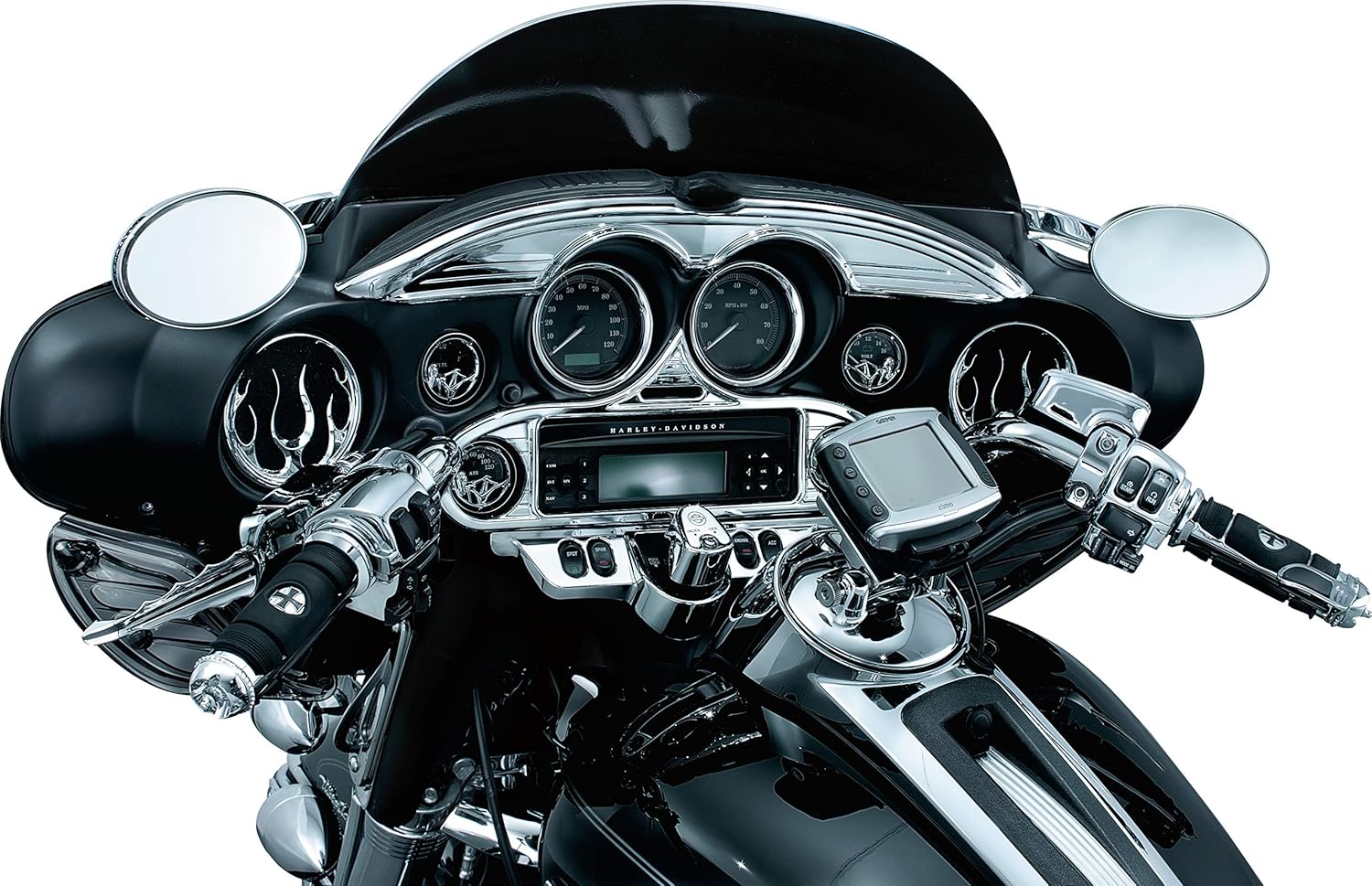 Kuryakyn 3765 Motorcycle Audio Accessory: Stereo Accent for 1996-2013 Harley-Davidson Motorcycles, Chrome