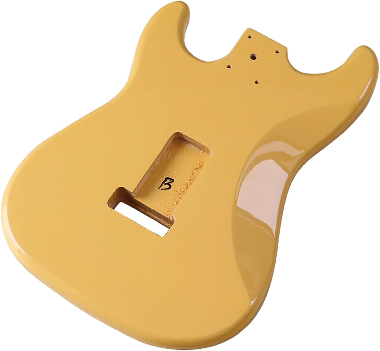 Yellow Electric Guitar Body Poplar Wood Guitar Barrel High Gloss Finish for Electric Guitar 5.6cm Pocket Width DIY Guitar Kit