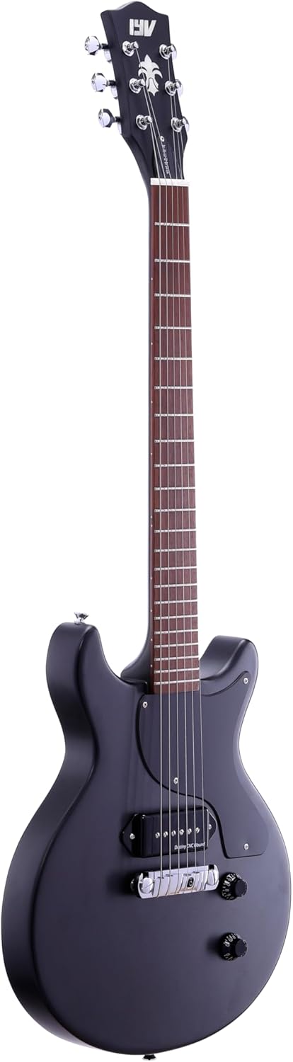 IYV ILJR-200 6 String Solid-Body Electric Guitar, Black