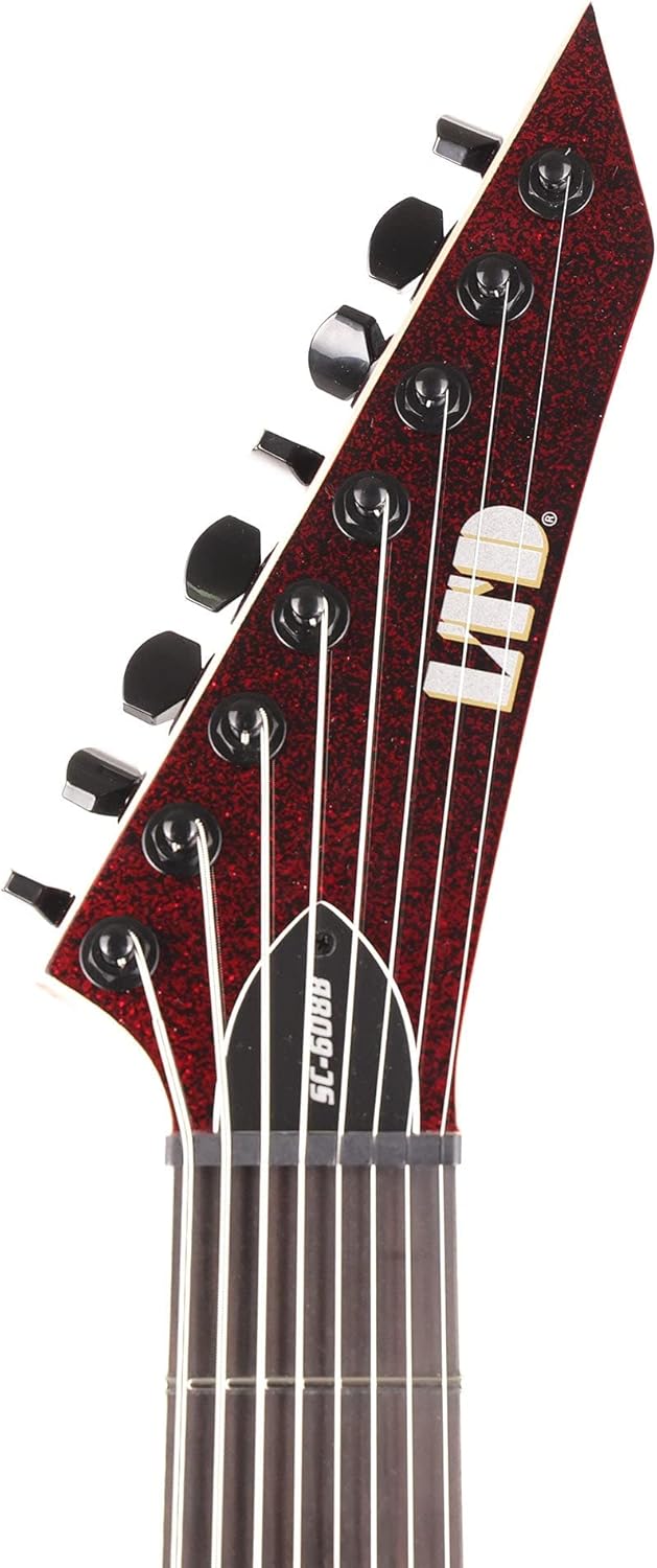 ESP LTD SC-608 Baritone Signature Series Stephen Carpenter Electric Guitar with Case, Red Sparkle