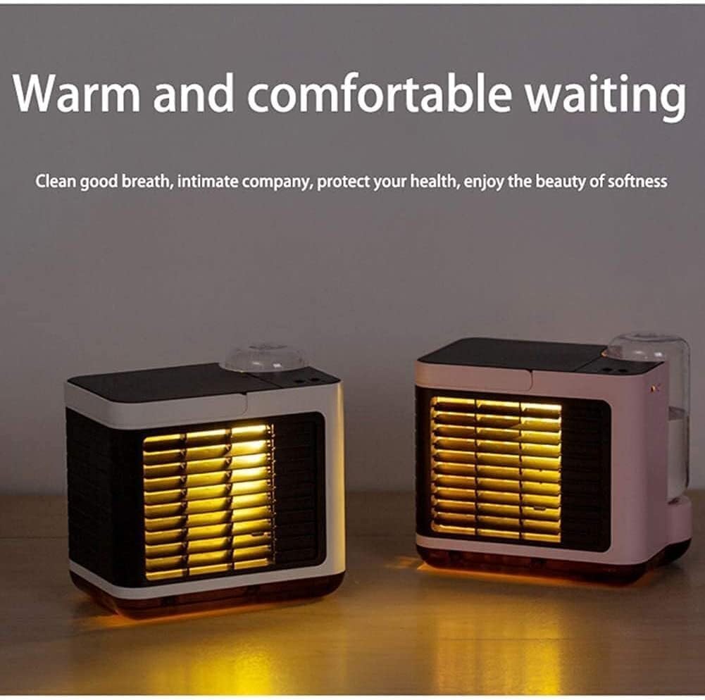 Portable Air Cooler for Home & Office, 3-in-1 Air Conditioner, Humidifier, Purifier, 3-Speed Desktop Cooling Fan with USB Charging, Quiet & Efficient