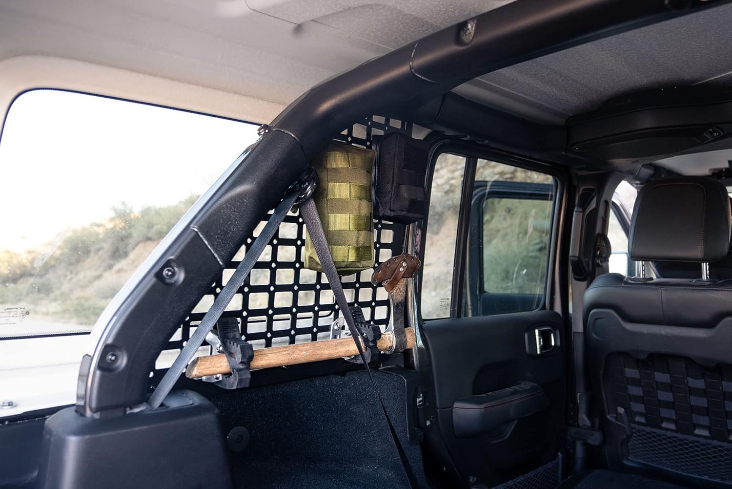 DV8 Offroad Rear Window Molle Storage Panels for 2018-2023 Jeep Wrangler JL 4-Door | Includes Passenger & Driver Side Panels | Mount Molle Bags, Tools, & Other Accessories