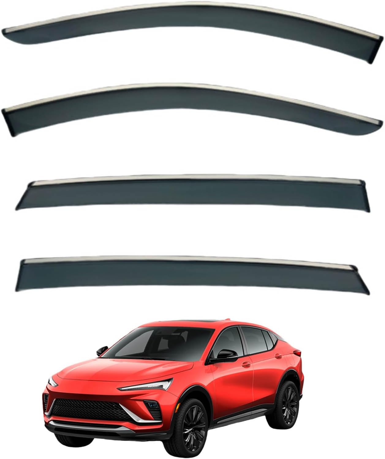 Window Deflectors for Buick Envista MK1 2022+, Sun Rain Guard Window Visors Vent Shades with Bright Stripes Car Accessories