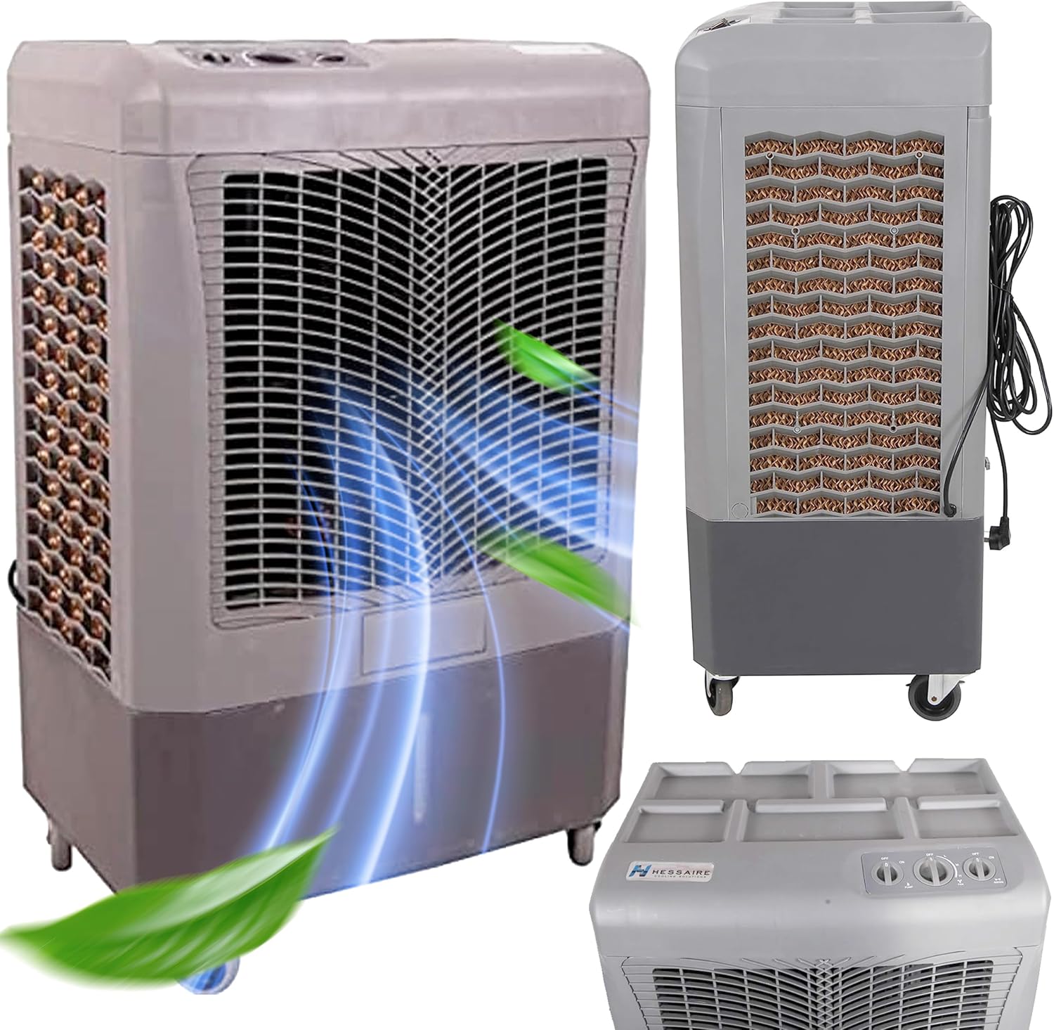 Hessaire 3100 CFM Evaporative Air Cooler Bundle with Cover for MC61 Mobile Cooler